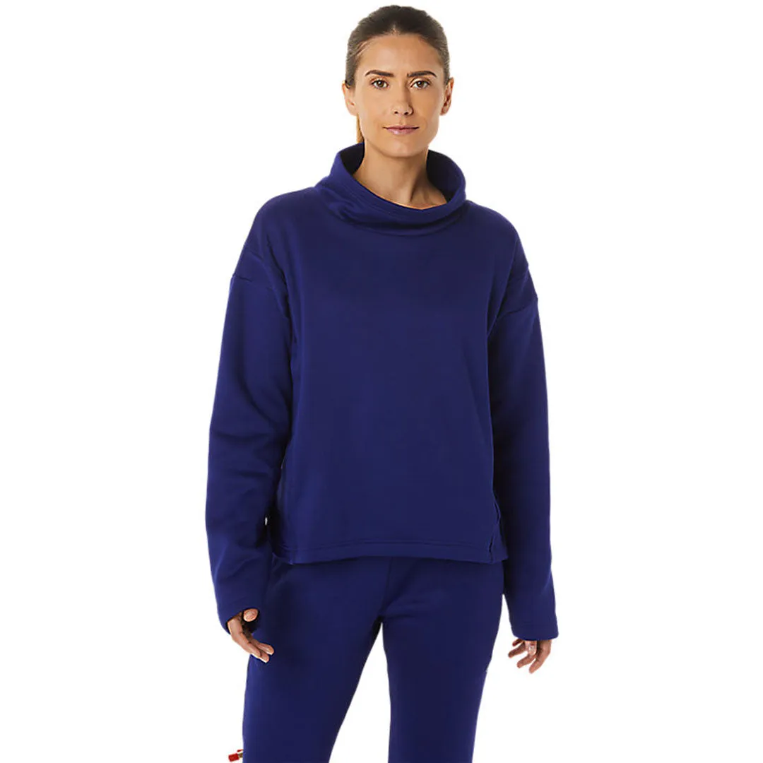 WaterResistantFabric Double Layered Fabric Asics - Women's Brushed Knit Pullover Sweatshirt (2032C427 400)