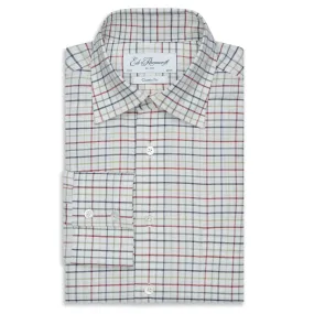 Aragon White Multi Gingham Shirt Round Collar checkered pattern