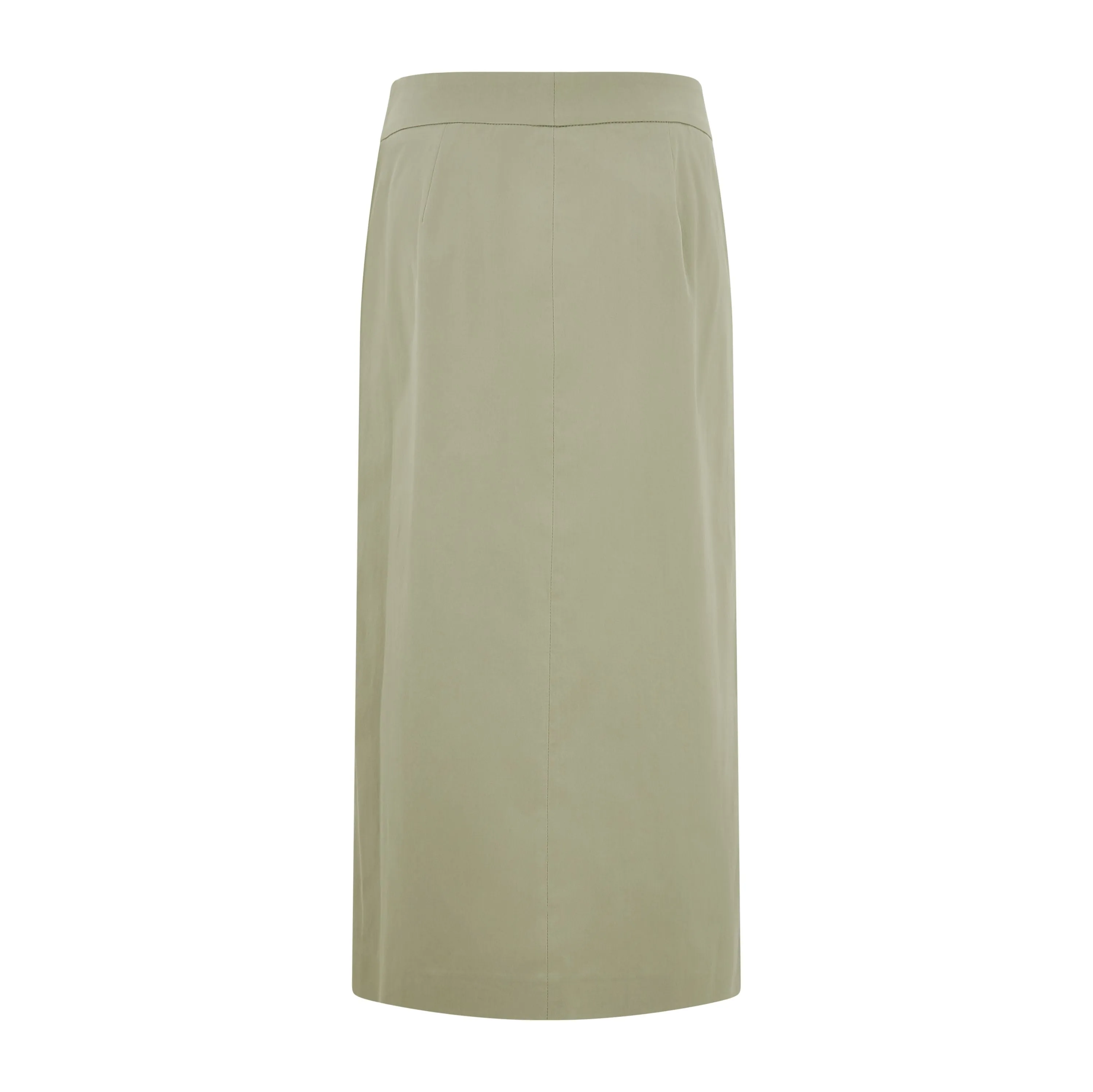 Red Carpet Look Tailored Cotton Gaberdine Midi Skirt