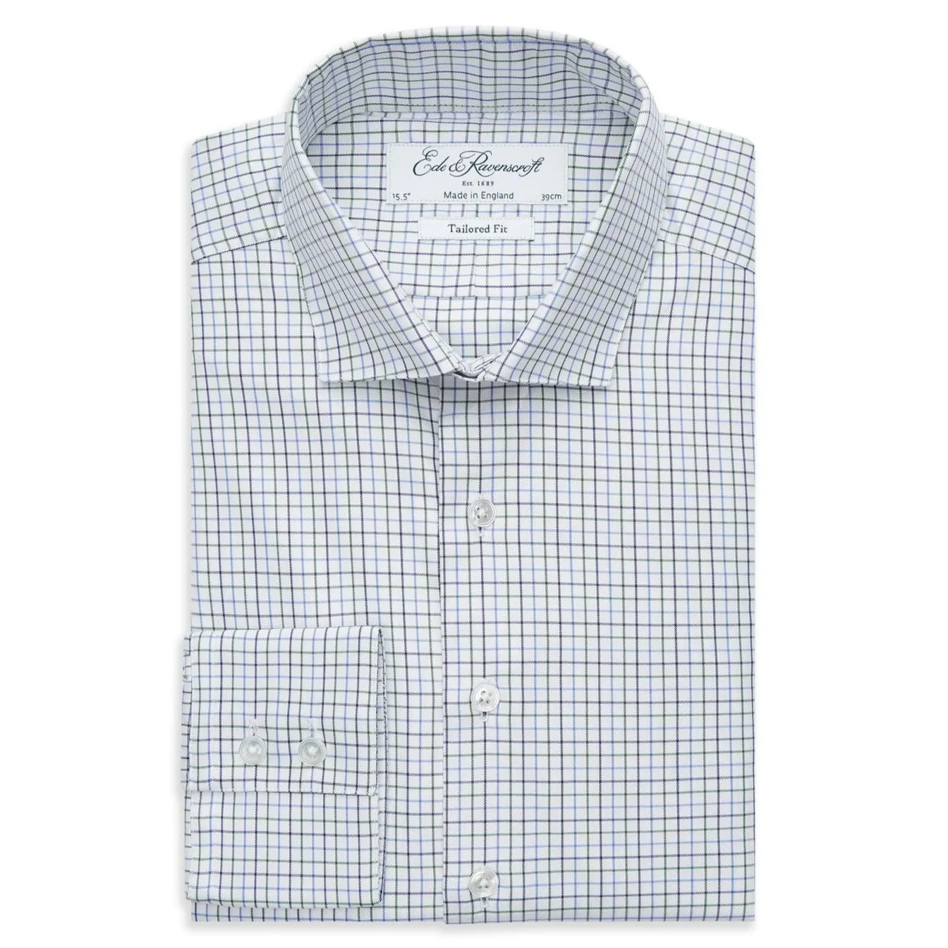 Ashby White Grid Check Cotton Shirt Interview Ready Unisex Choice