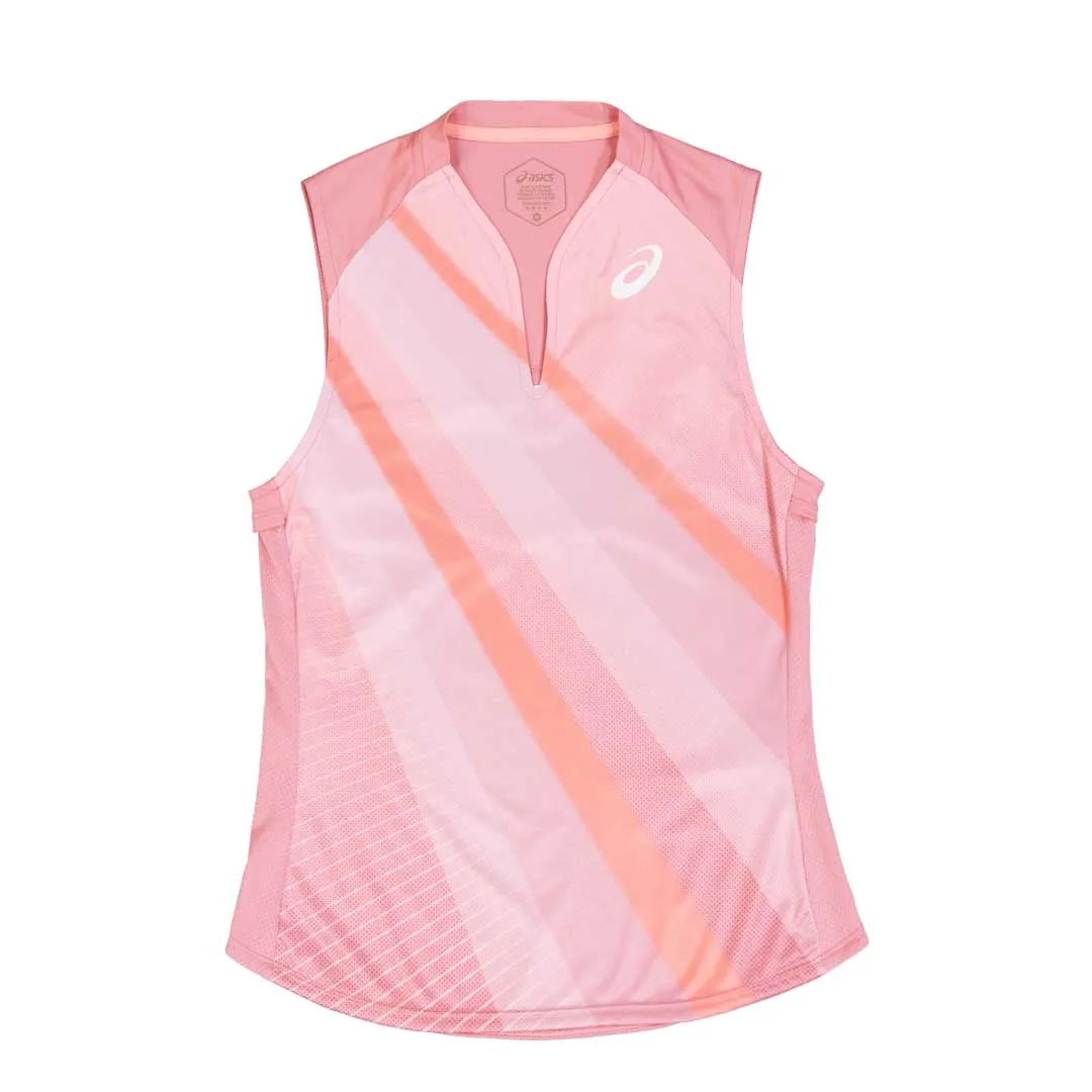 Asics - Women's Match Graphic Tank Top (2042A190 703) Warm Layer Option Foldable Collar