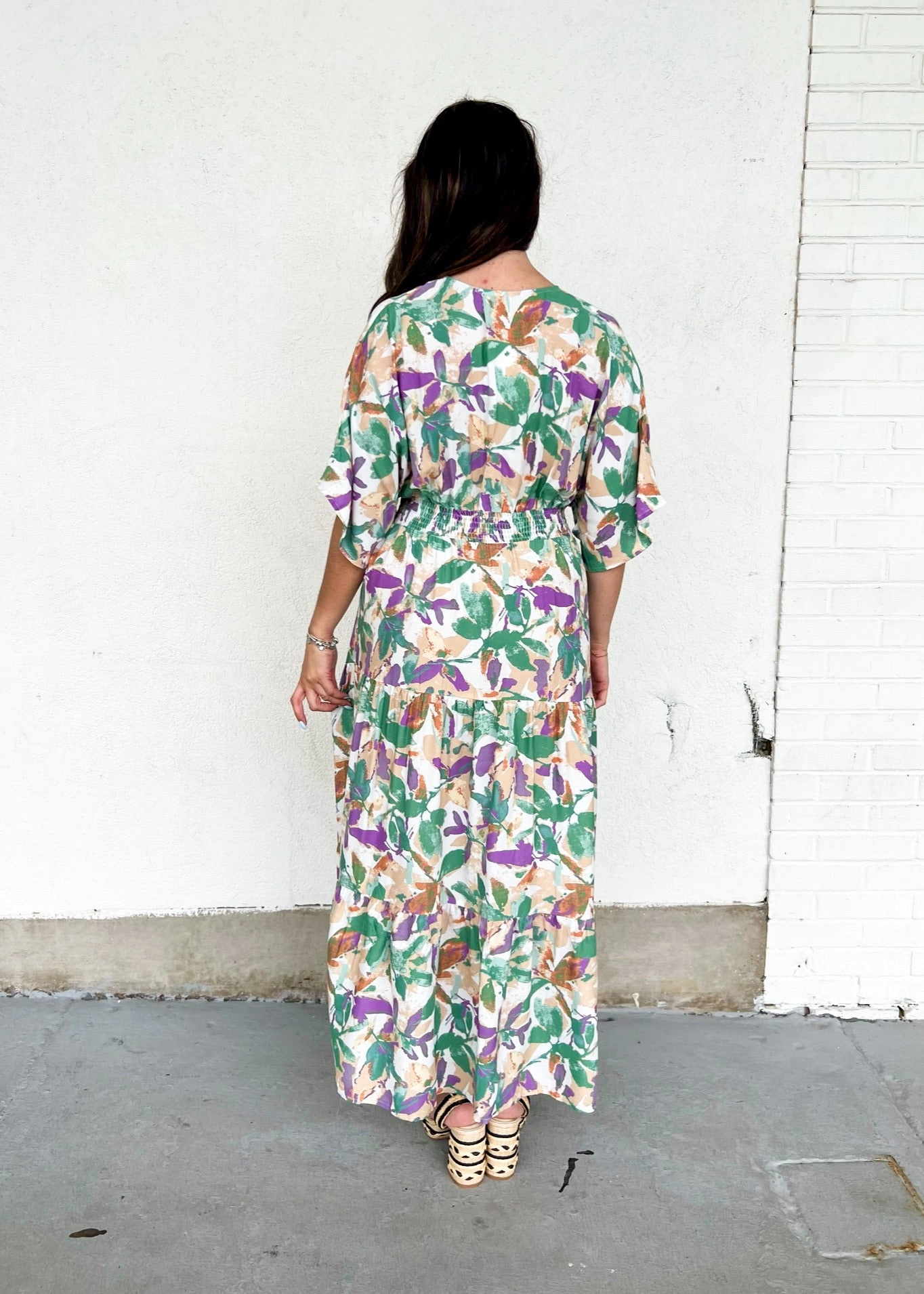 Bell-Sleeve CASSIE FLORAL MAXI DRESS