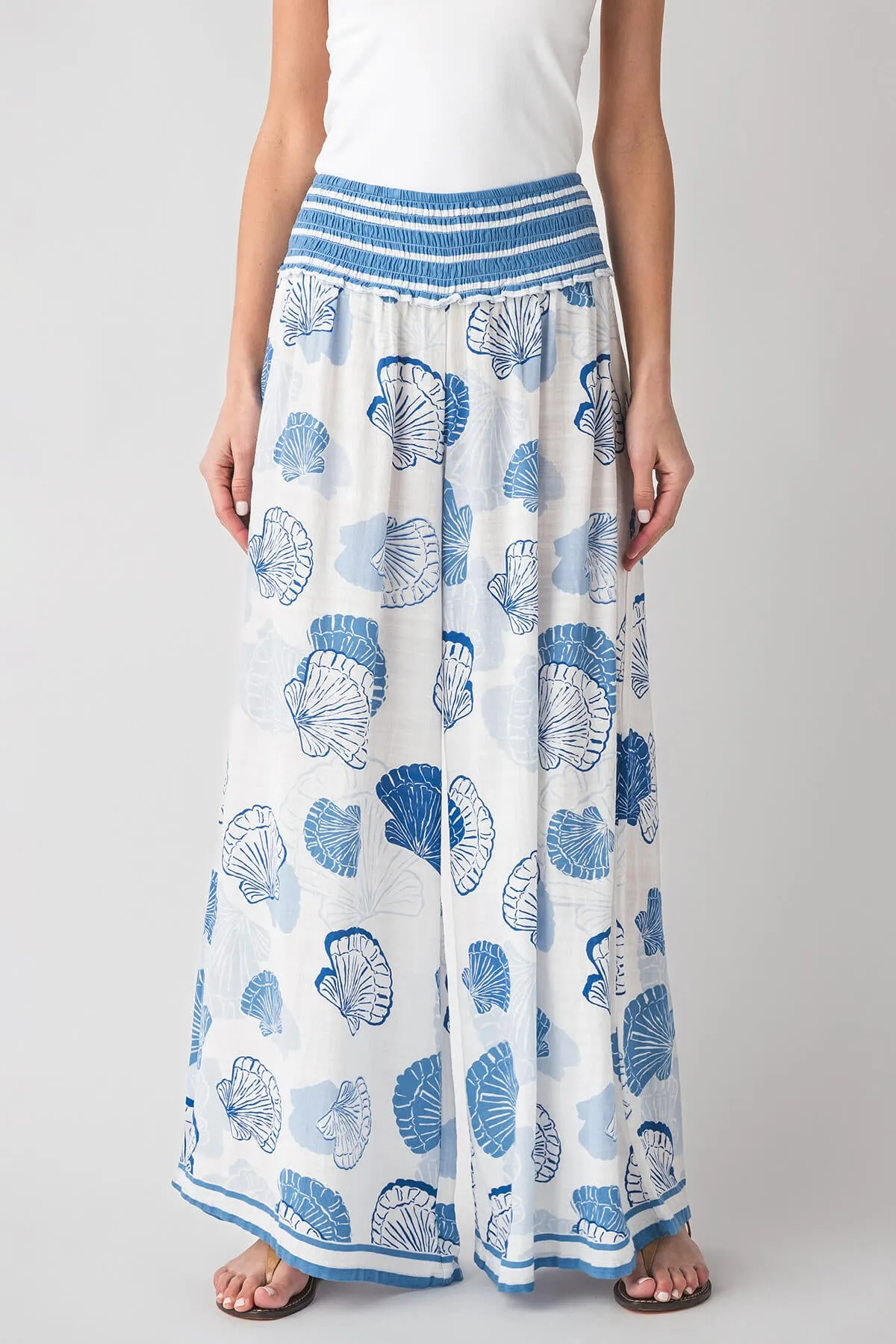 Ocean Drive Shell Printed Cotton Blend Pant Flexible Fabric