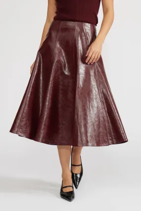 Light Mood Iconic Style OLEKSA LEATHER MIDI SKIRT