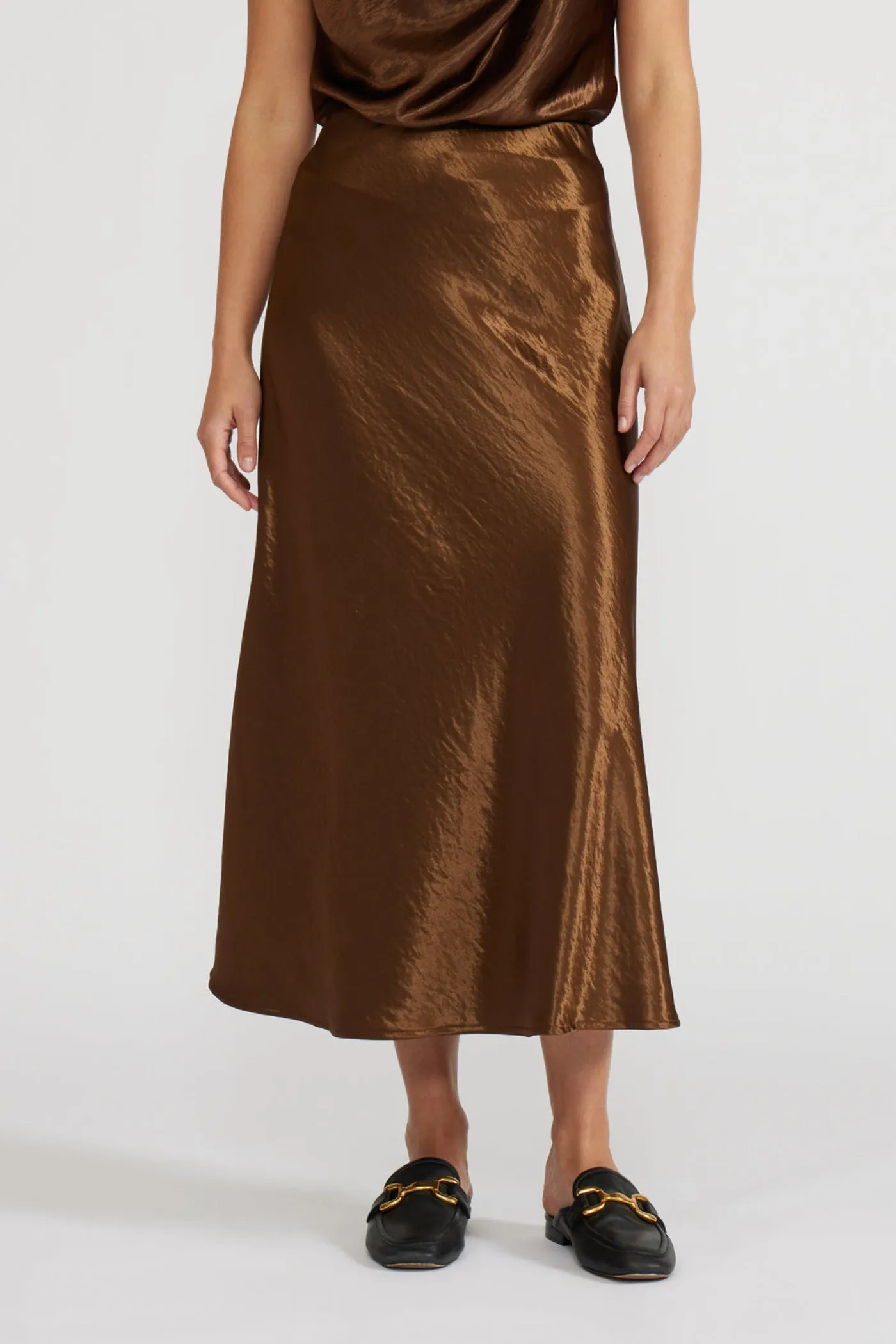 Limited Quantity Must Have Feature BARBARA MIDI SATIN SKIRT