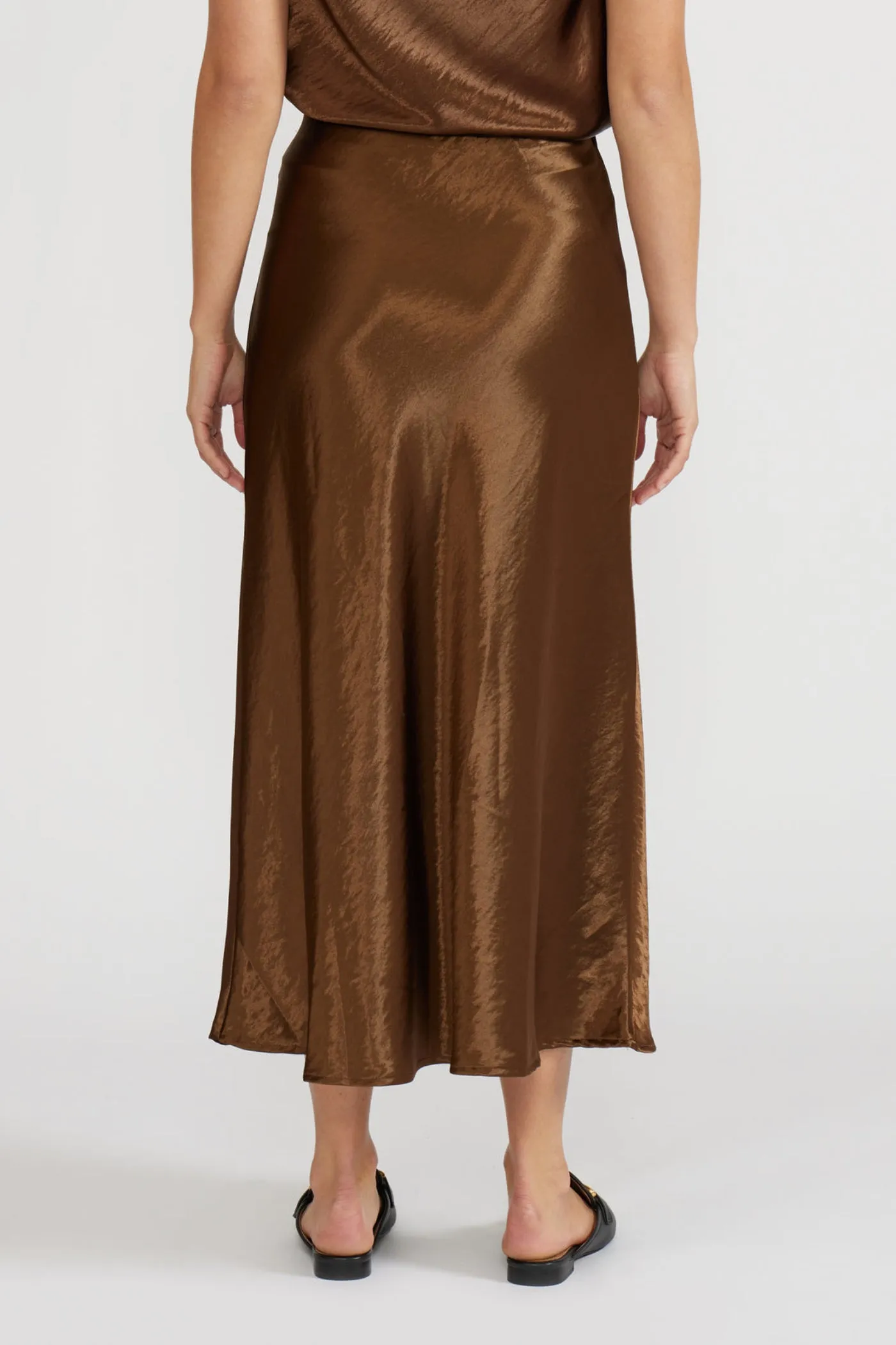 BARBARA MIDI SATIN SKIRT Laser cut Boutique Exclusive