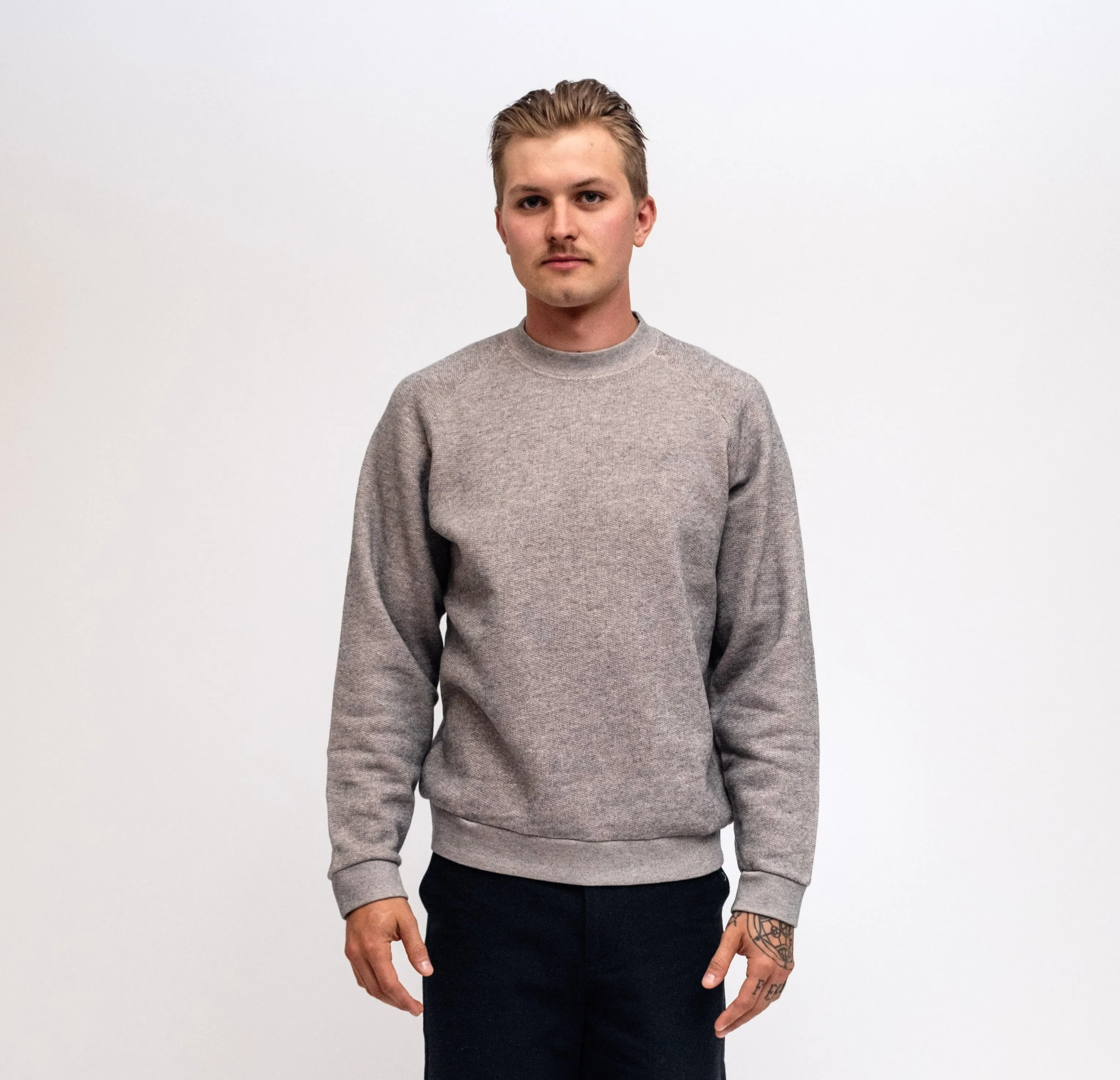 Layered Stitch Detail Barely Pink Terry Sweatshirt