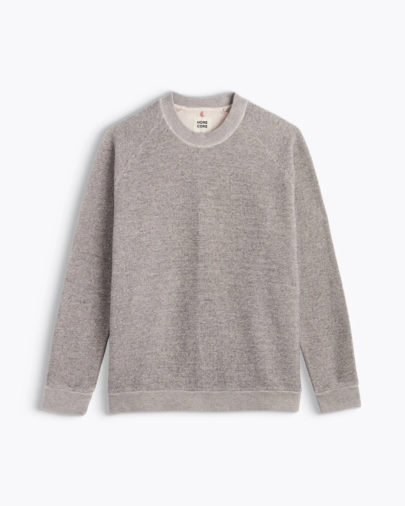 Textured Fabric Layered Edging Barely Pink Terry Sweatshirt