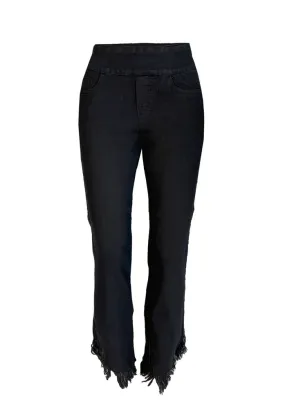 AllDayComfort work mode Black Pull On Frayed Jeans, by Ethyl