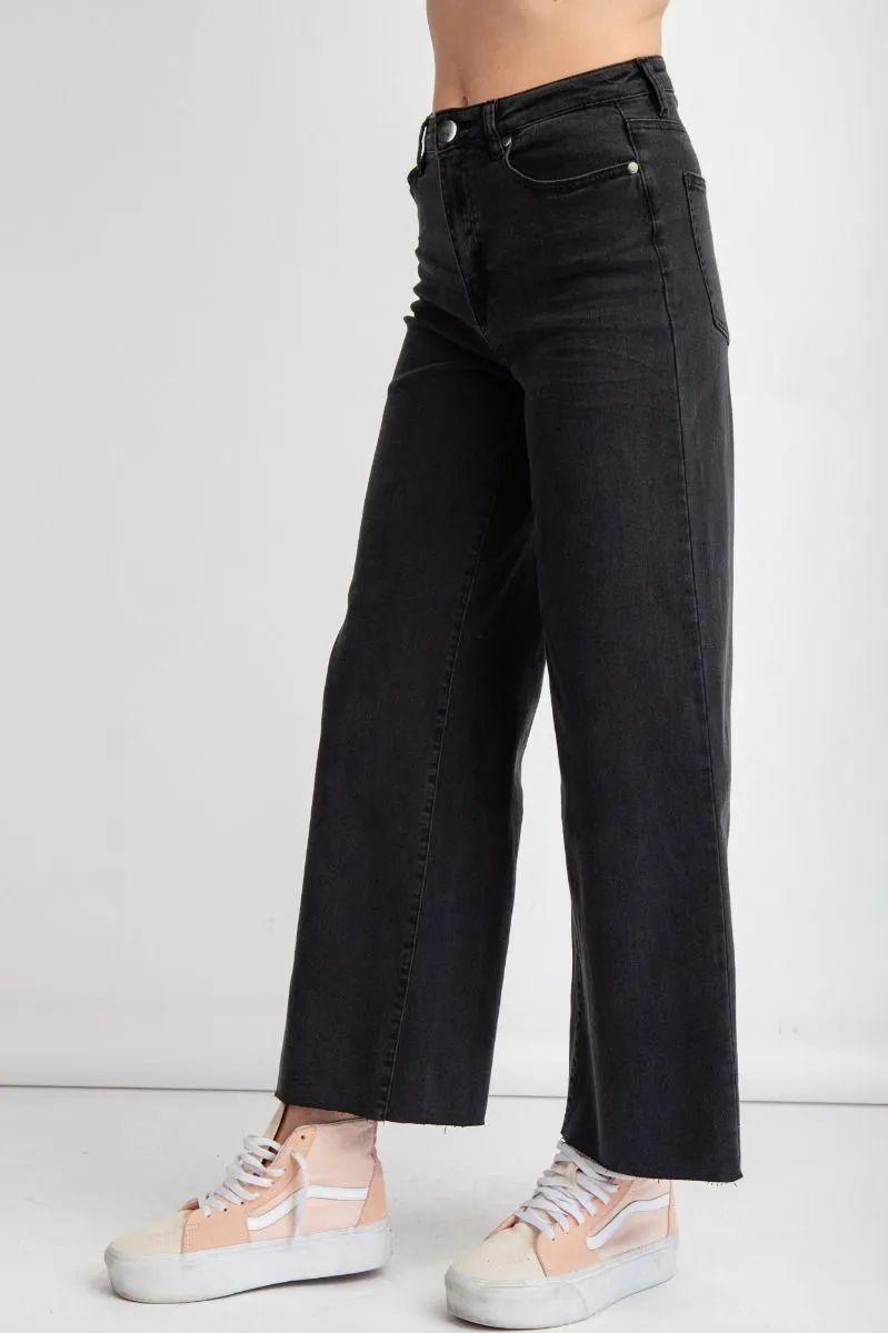 Black Soft Stretch Twill High Waisted Pants NonSlipInnerGrip UVProtectionCoating