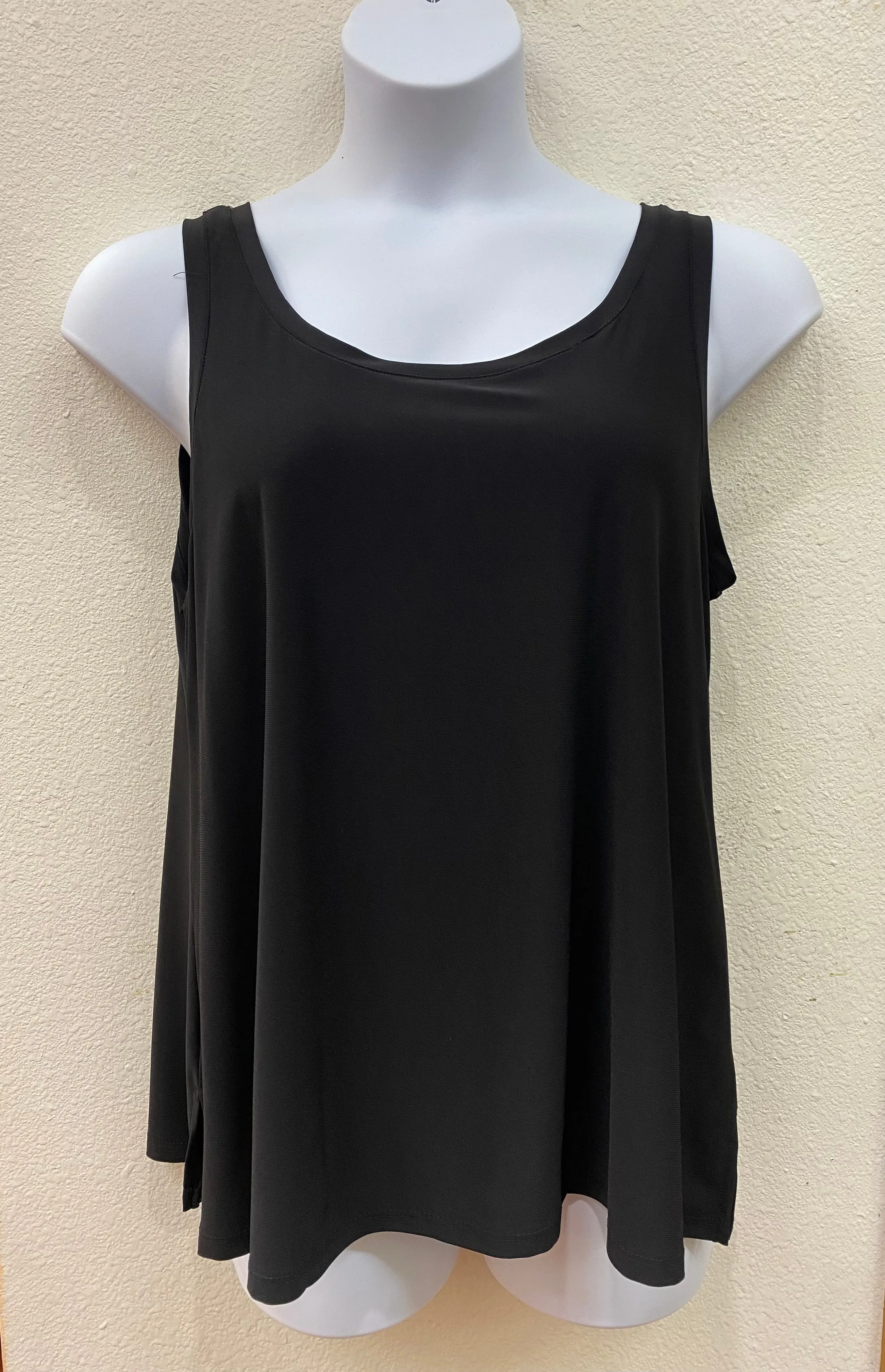 Black V-Neck to Round Neck Reversible Tank Top Self Cleaning Coating