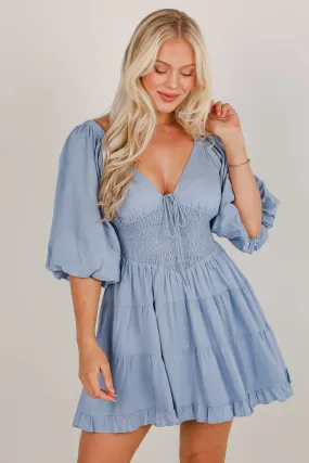 FINAL SALE - Never Better Tiered Mini Dress Trend Texture