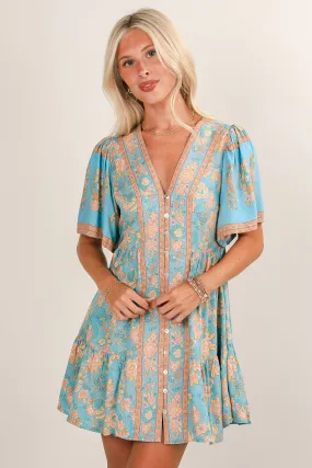 FINAL SALE - Softly Spoken Floral Babydoll Mini Dress Smooth Line