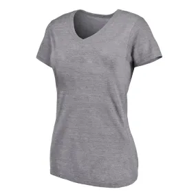 Women's Short Sleeve V-Neck T-Shirt (0423-W-SSVNECK-HTGRY) Mid Length Design Temperature Regulating Membrane