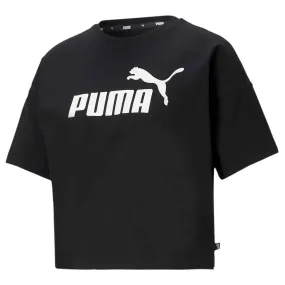 Puma - Women's Essentials Cropped Logo T-Shirt (586866 01) snag resistant InterchangeablePanels