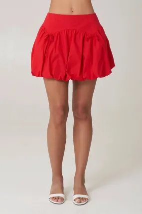 Red Rosie Bubble Mini Skirt Lightwear Look