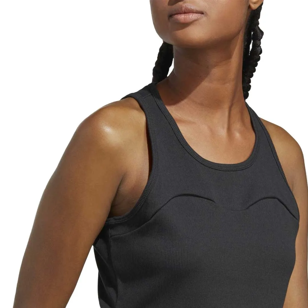 adidas - Women's Lounge Rib Tank Top (IC9449) Stretch Enhanced Mobility Zones Trail To Town