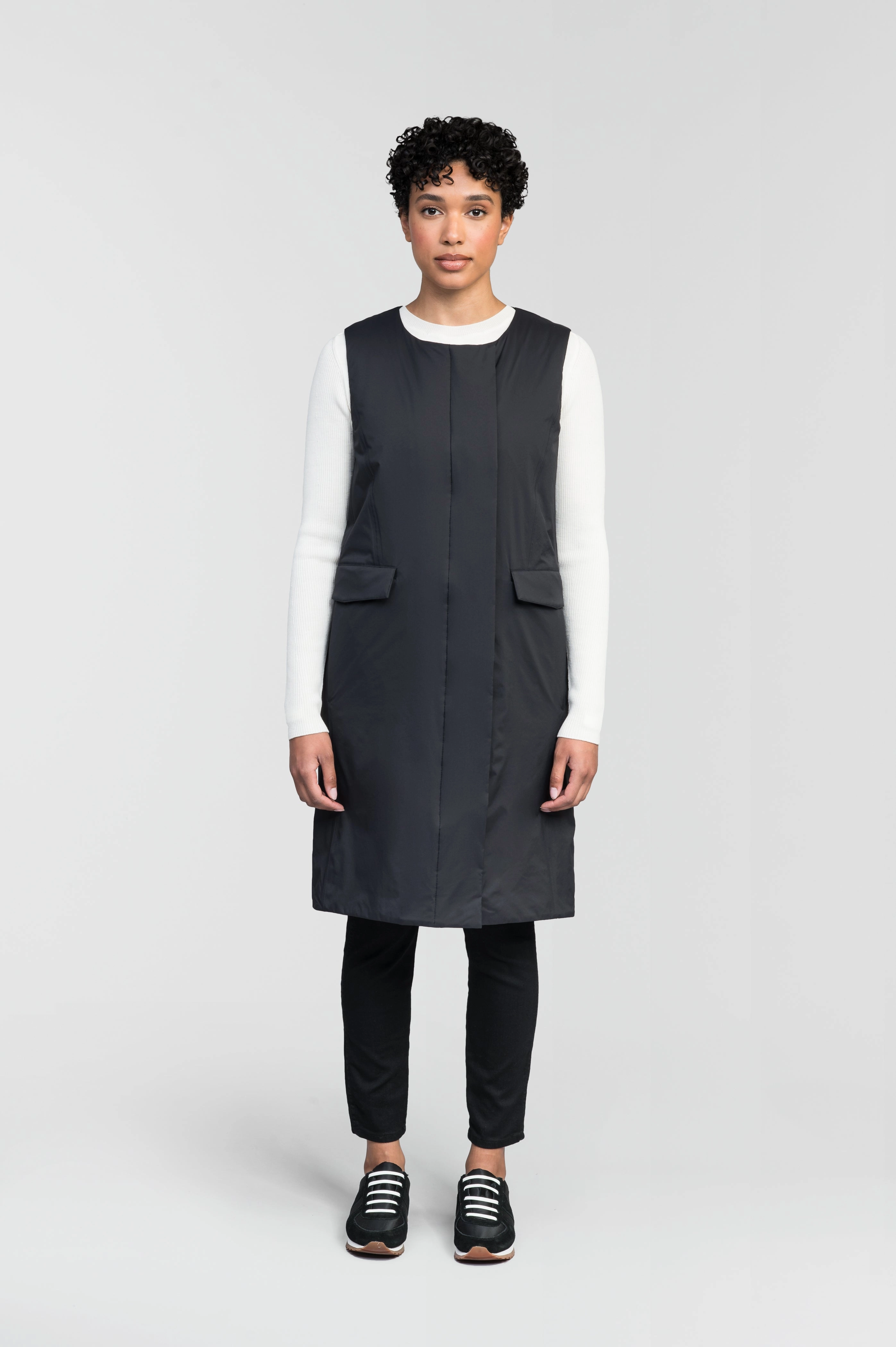 Durable Double Stitching Foldable Collar Brexton Women's Tailored Long Mid Layer Vest