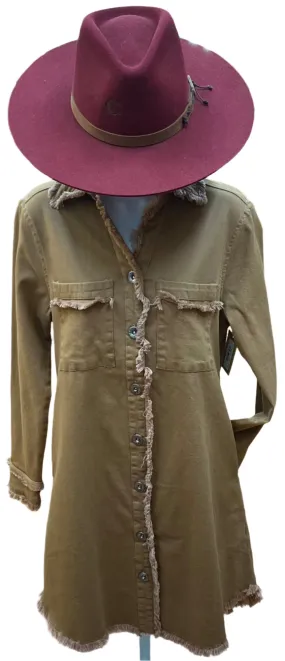 Brown Cotton Twill Dress New Spirit Comfy Wear