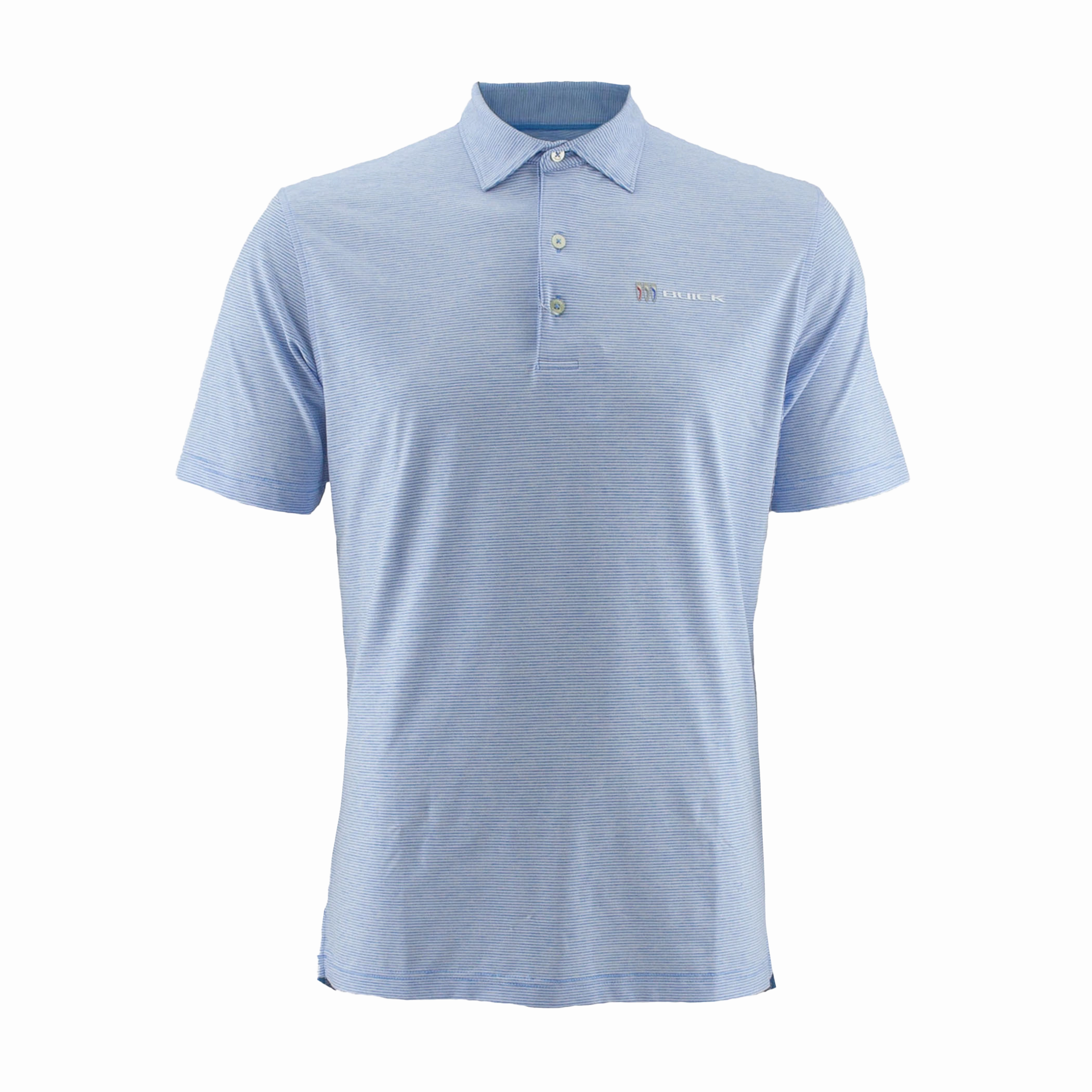 Office Attire Buick Mens Johnnie-O Striped Blue Polo