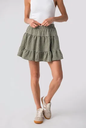 Buttermelon High Waist Tiered Check Skirt Local Artisan