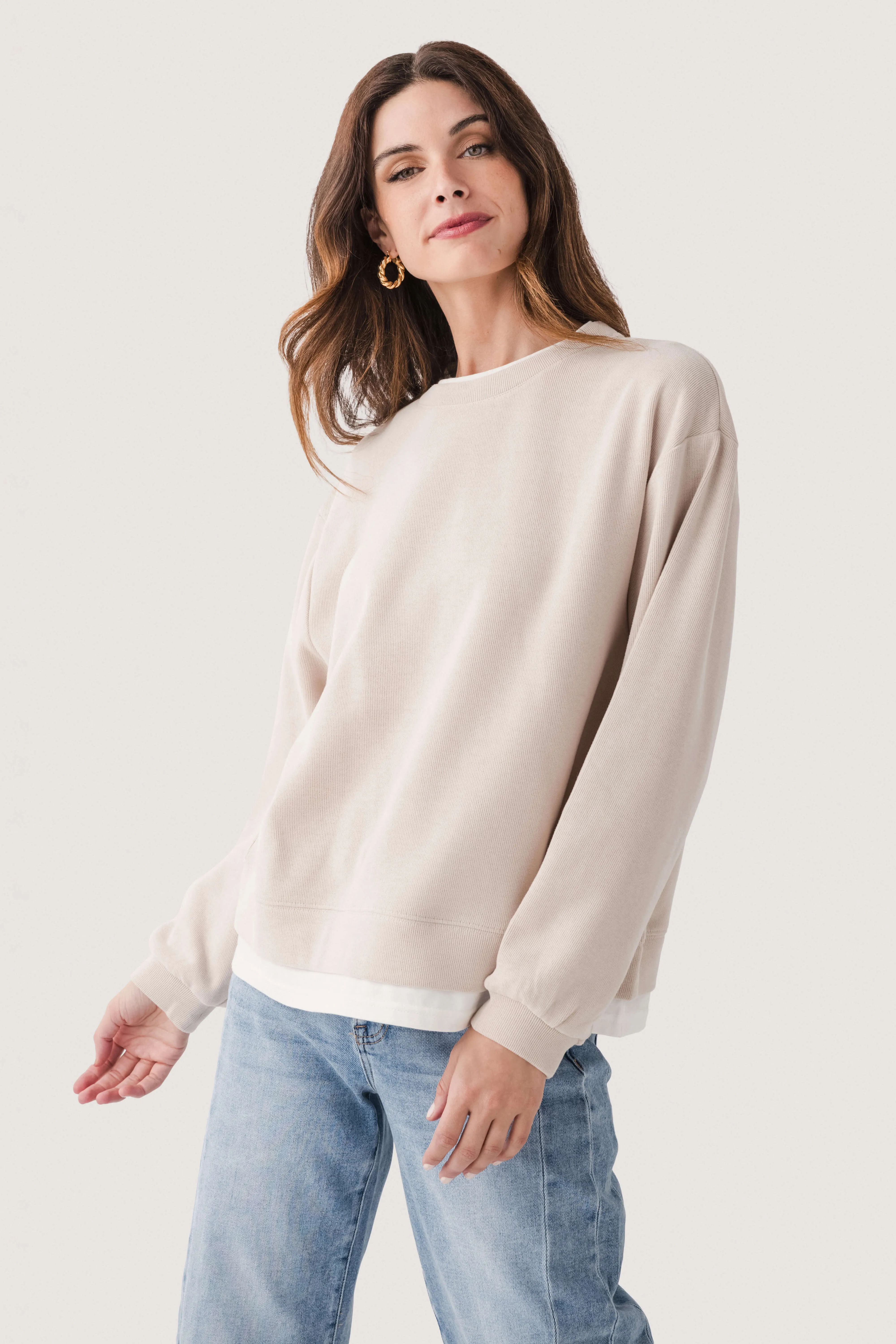Product Innovation Versatile Top By Together Always On Crew Pullover