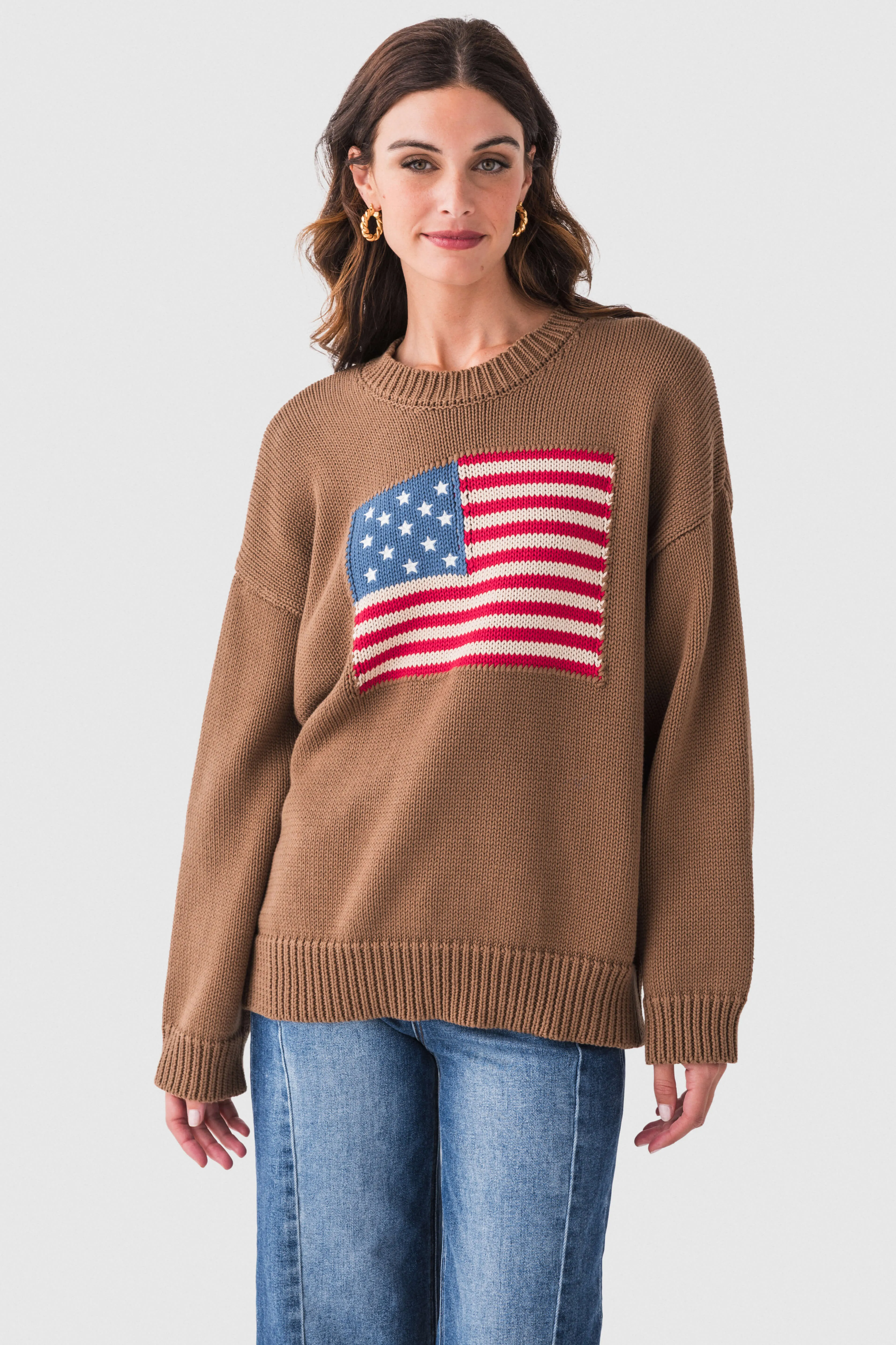 By Together Flag Crewneck Sweater product handmade uniqueness Water-Repellent Finish