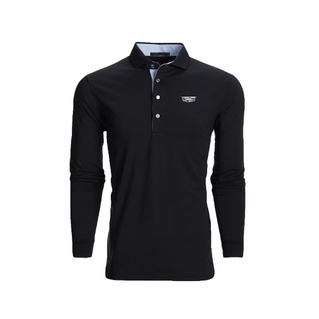 Street Style Breathable Wearable Cadillac Men's Long Sleeve Polo by Greyson