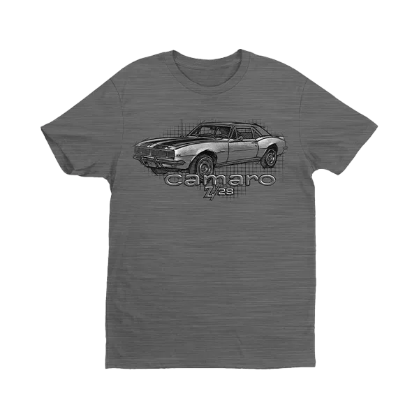 Sleek Layer Camaro Sketch Grid T-Shirt