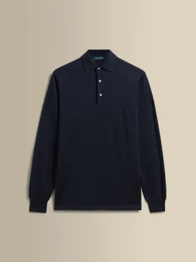 Cashmere Silk Extrafine Long Sleeve Polo Shirt Fashion Favorite
