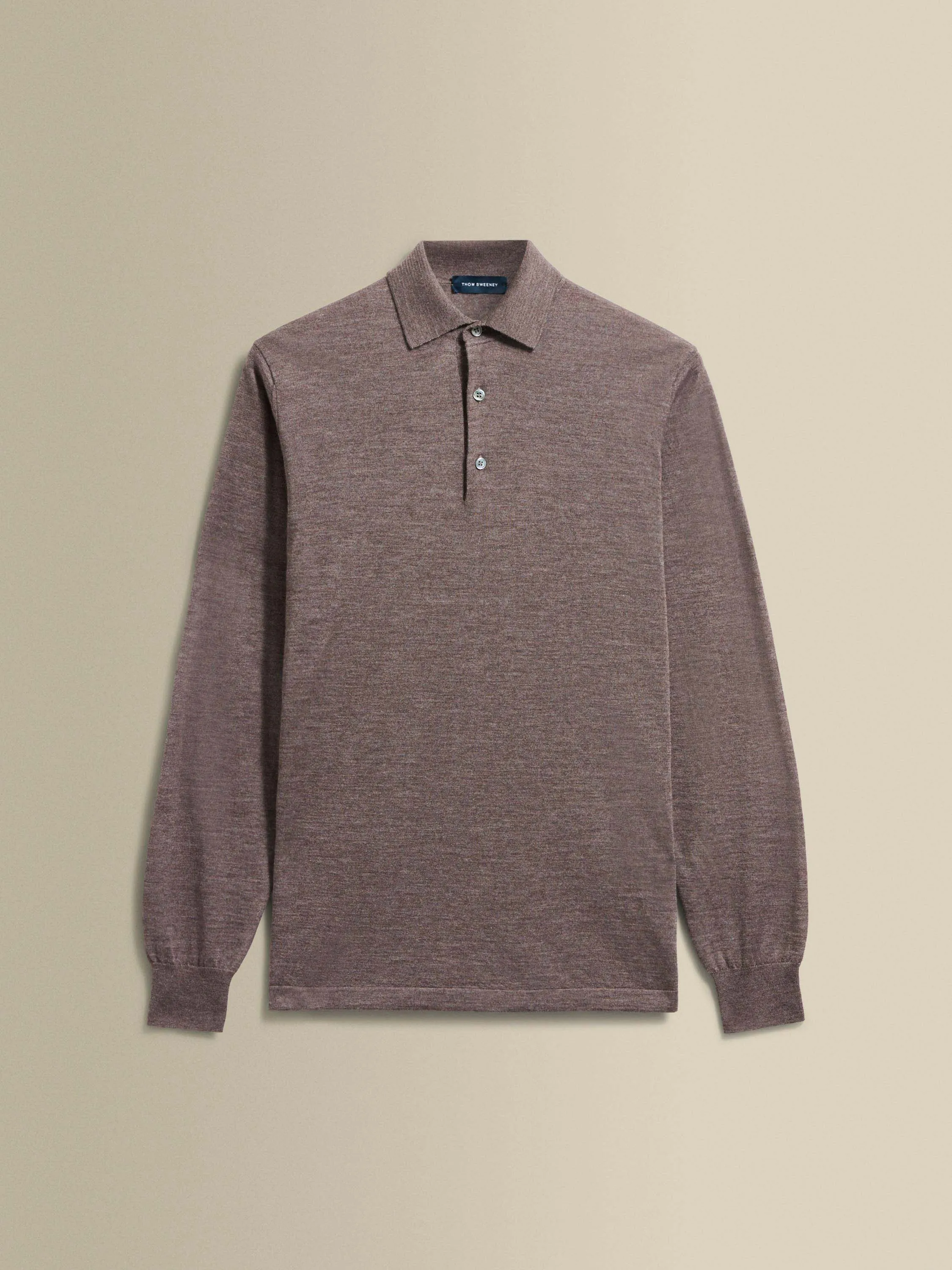 Cashmere Silk Extrafine Long Sleeve Polo Shirt All Day Wear