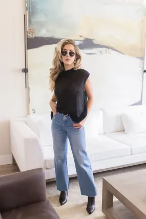 Relaxed Taper Scarlett High Rise Cropped Wide leg Jeans Medium Wash