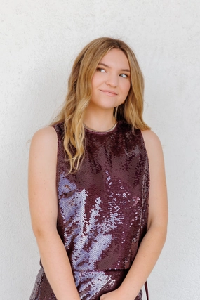 AURORA SEQUIN TOP anti tank Customizable