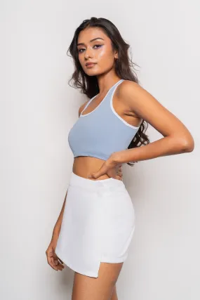 Coordinated Set White Women's Denim Skort