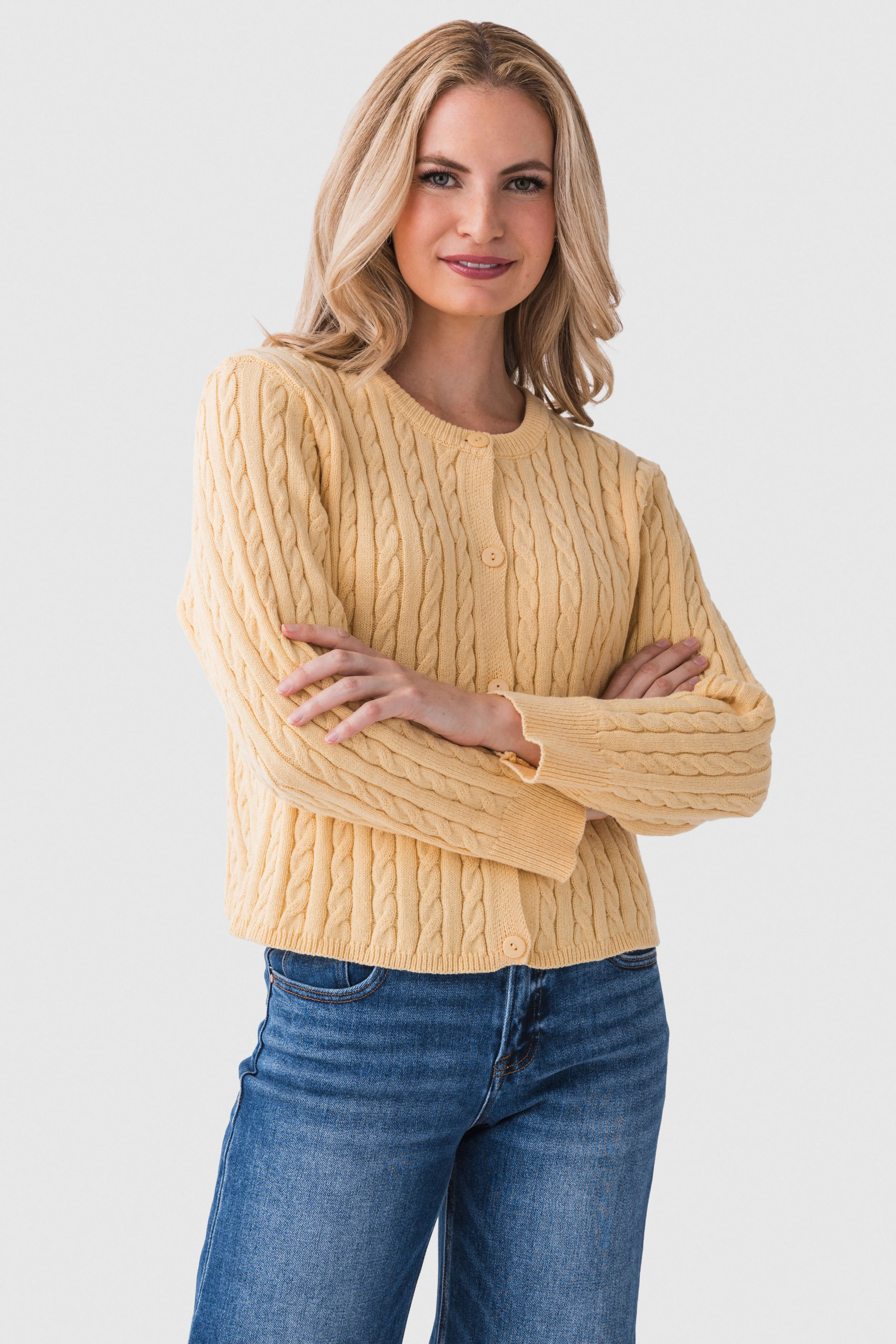 Lelis Button Up Cable Cardigan Youth Style