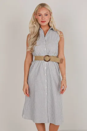 FINAL SALE - As It Is Blue Striped Midi Dress City Layers