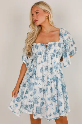 Sunset Hour FINAL SALE - Memorably Iconic White Floral Mini Dress