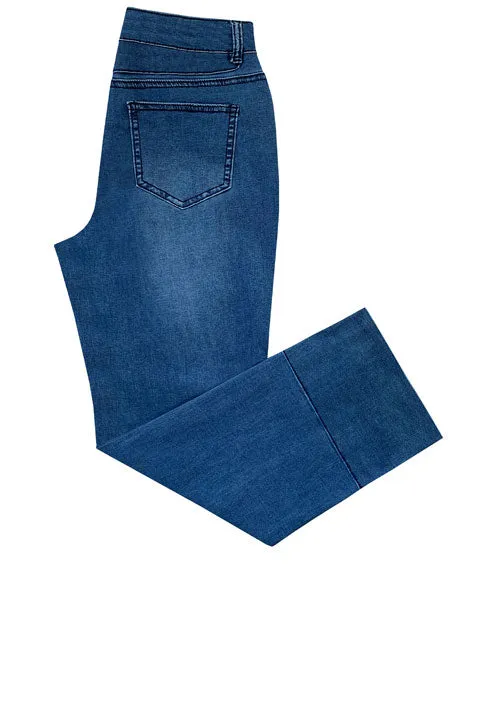 Classic Zip Up Capri Jean by Ethyl w/ Colorful Buttons Versatile Comfort Non Restrictive Cut