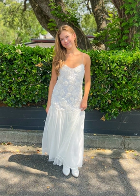 Flattering Style Fit LUCY PETAL TEXTURED MAXI DRESS