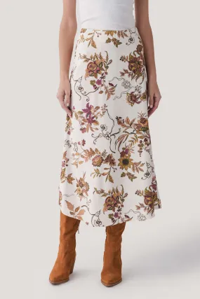Current Air Floral Printed Midi Skirt Crisp Finish Active Wear