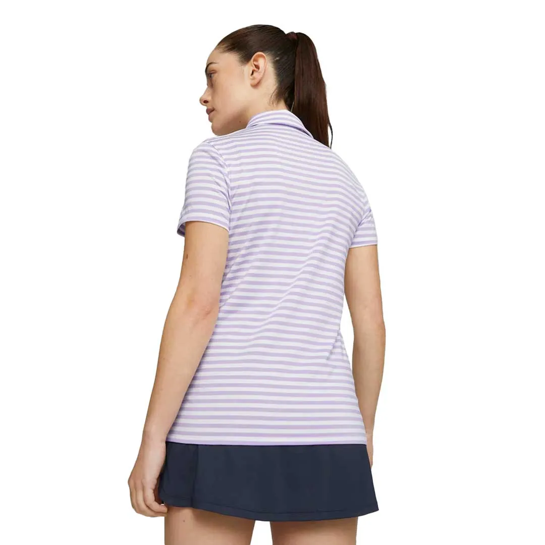 Puma - Women's MATTR Somer Stripe Short Sleeve Golf Polo (621880 06) Durable Water Repellent Finish