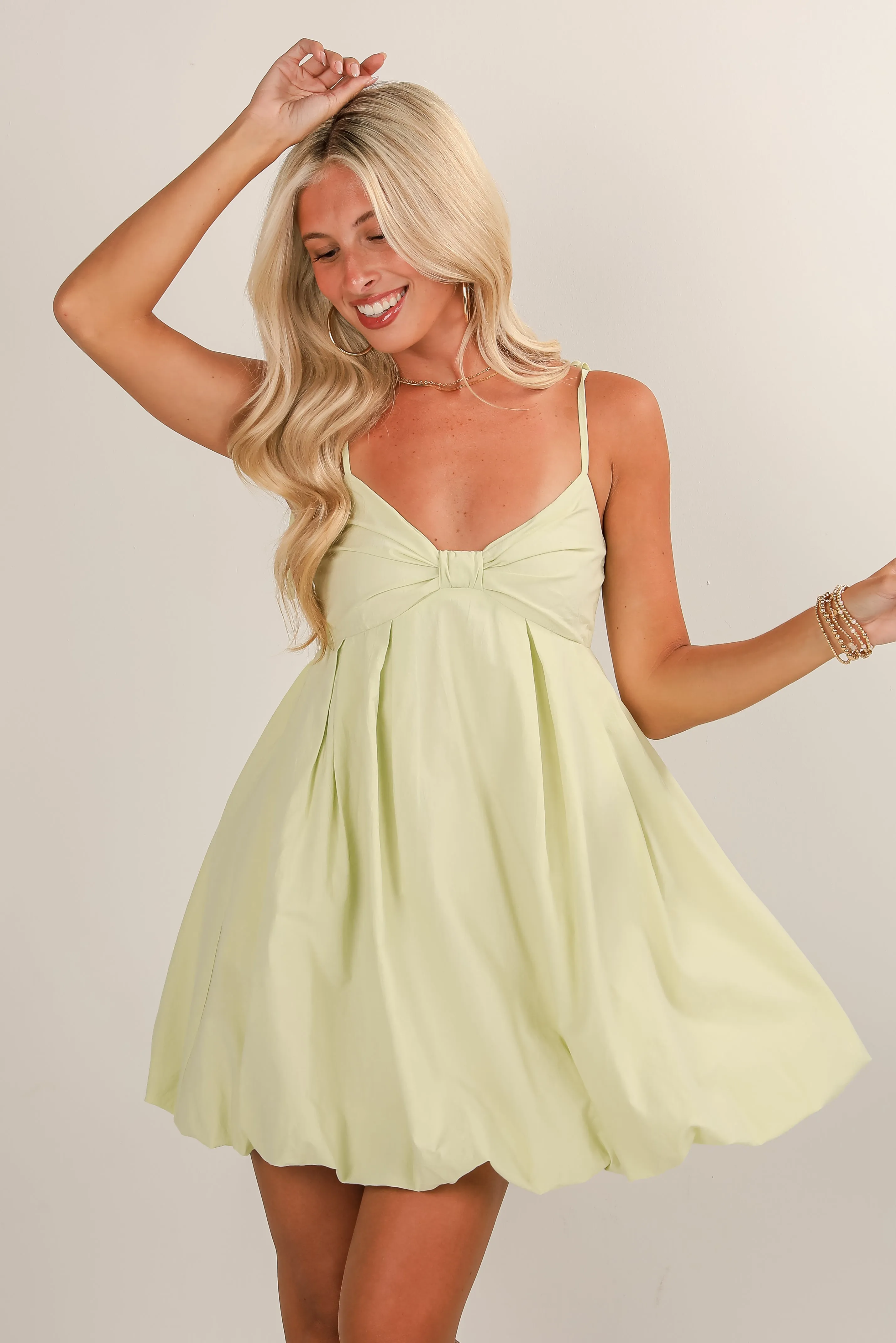 Simple Steps Lime Mini Dress Casual Wear Sleek Presence