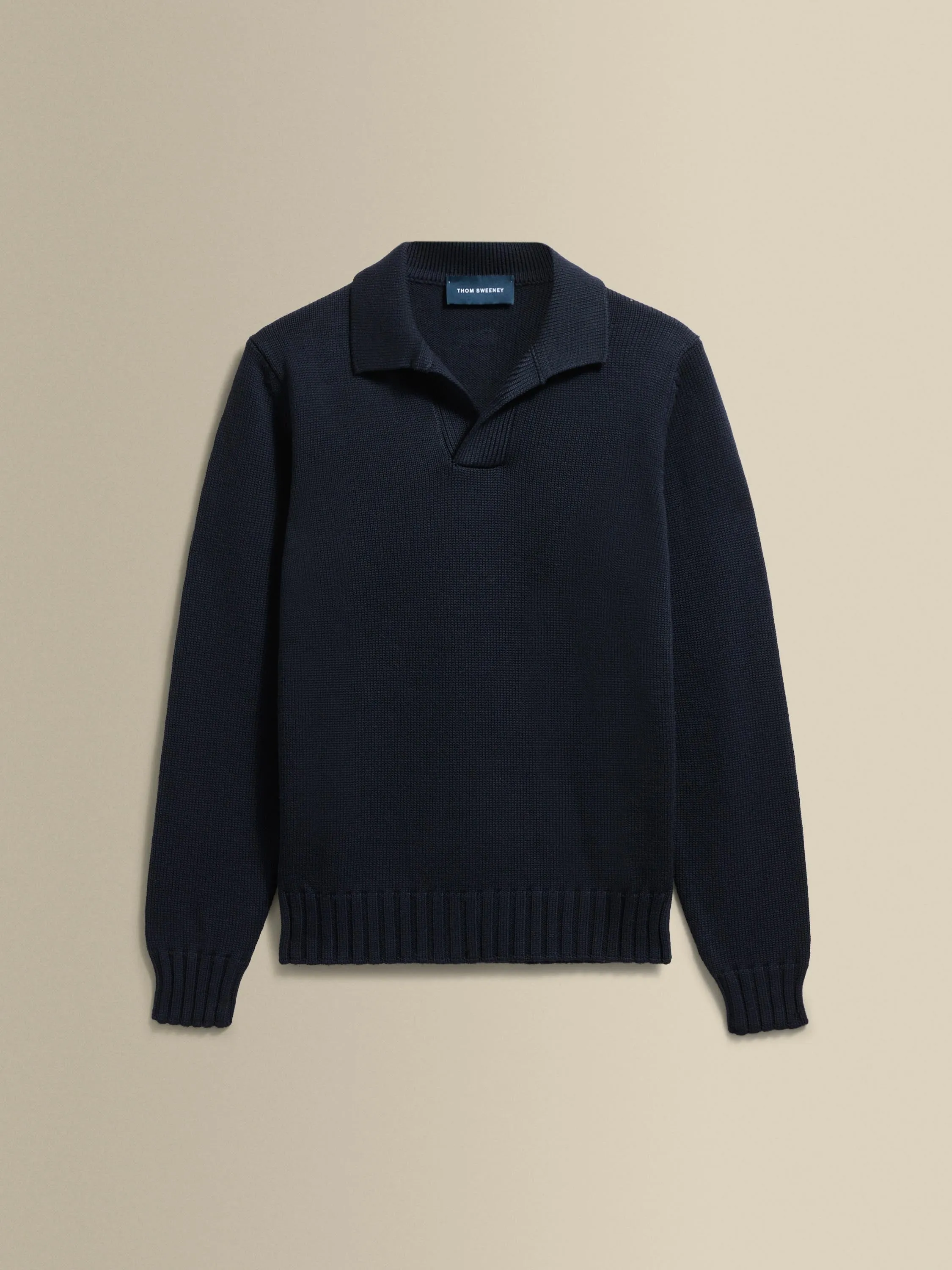 Virgin Wool Long Sleeve Skipper Polo Shirt EcoFinish Waterproof Coating