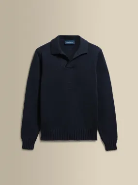 Virgin Wool Long Sleeve Skipper Polo Shirt EcoFinish Waterproof Coating