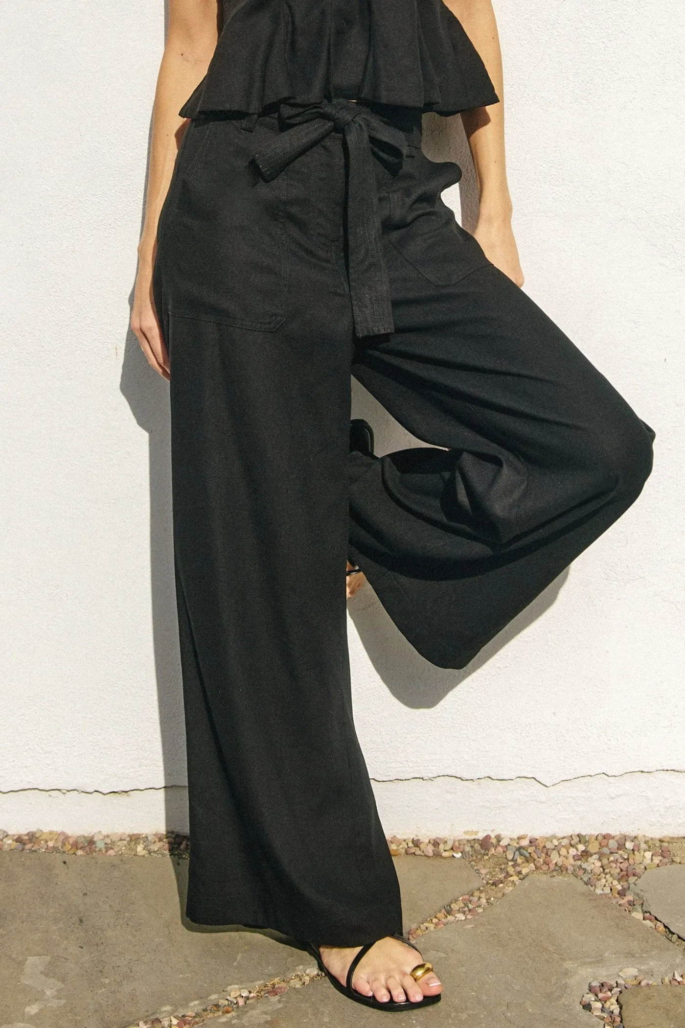 Tight Waist DARCY WIDE-LEG PANTS