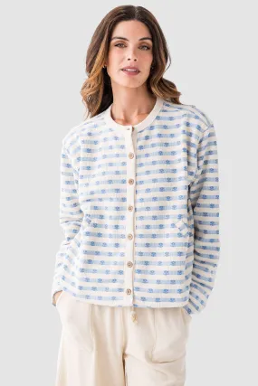 Brand Name Unisex Design Wishlist Floral Striped Button Up Cardigan