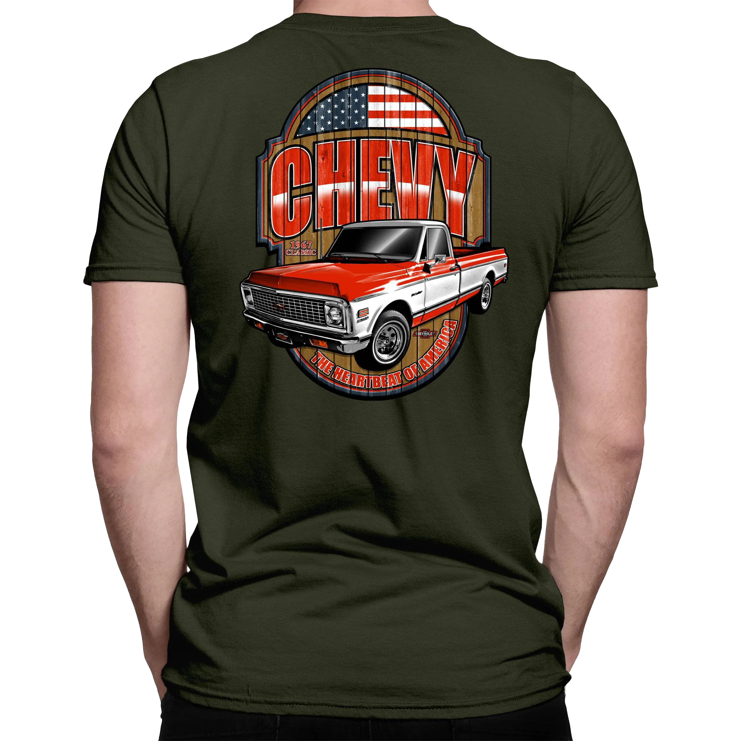 AntiStatic Properties Thermal Regulation Fabric 1967 C-10 Pick Up Wood Sign T-Shirt