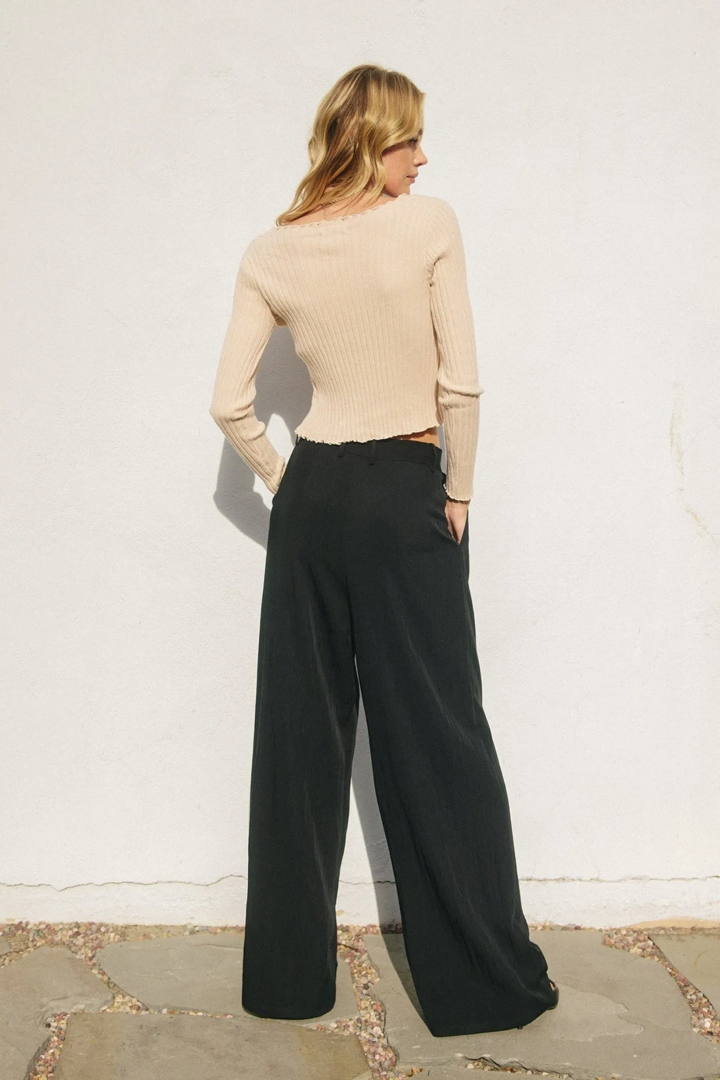 MILLIE WIDE LEG TROUSERS DoubleLayeredHem
