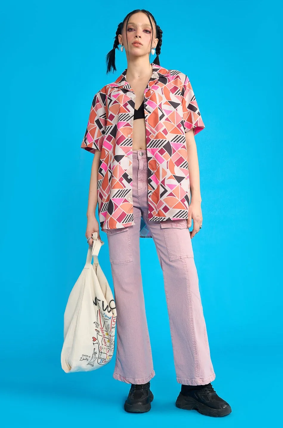 Fade Resistant Formula Comfort-First Geometric Print Women's Resort Shirt