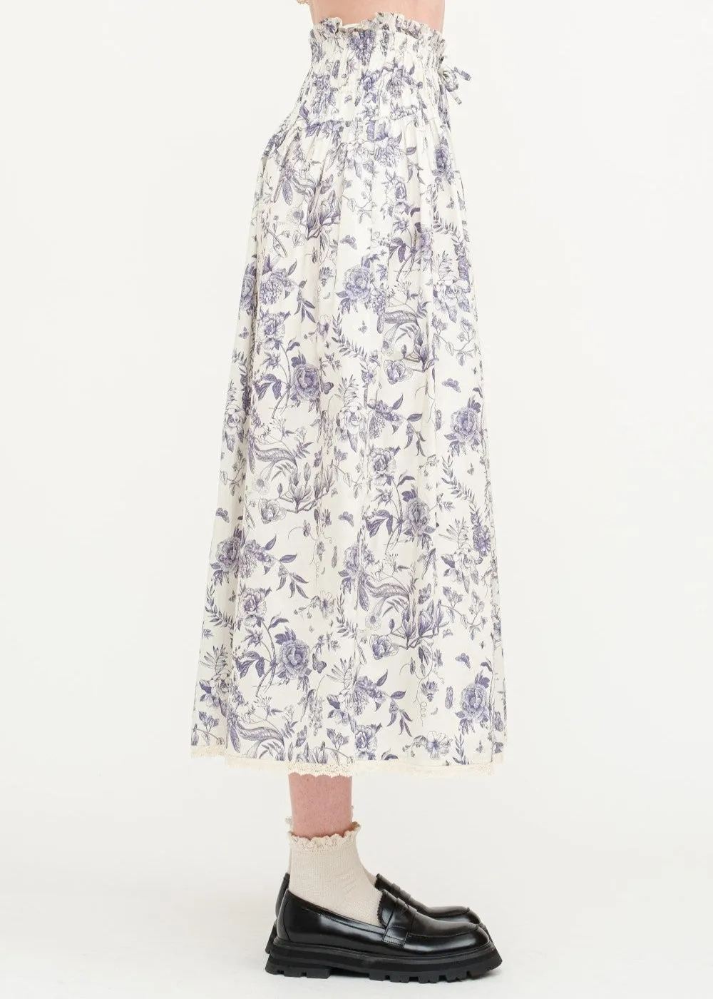 AMELIE FLORAL COTTON-POPLIN MIDI SKIRT Performance Fashion Spring Brunch